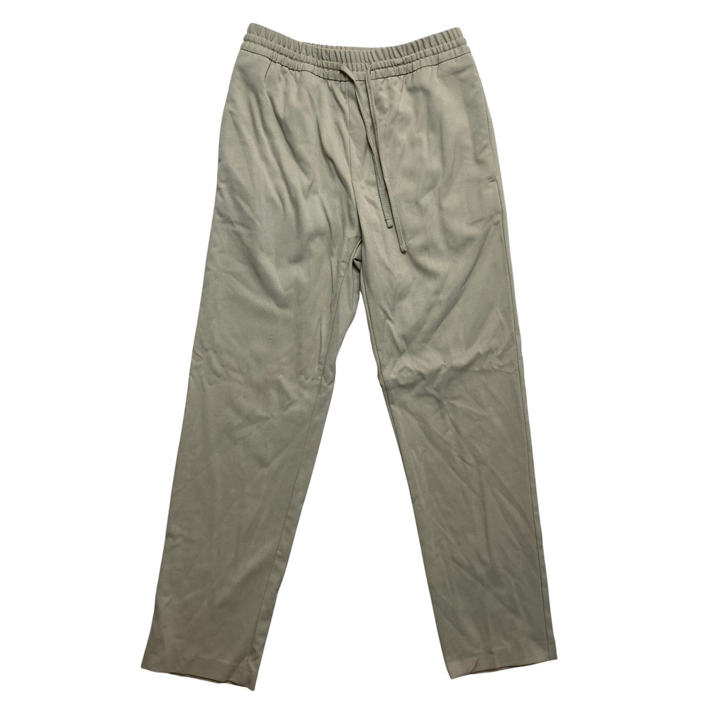 Zara Pants Mens Small Khaki Tan Elastic Waist Drawstring Trousers